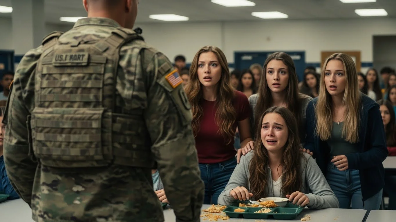 ILS ONT RENVER­SÉ SON PLATEAU ET SE SONT MIS À RIRE, PERSUADÉS QU’ELLE ÉTAIT SEULE.ILS NE SAVAIENT PAS QUE SON PÈRE VENAIT D’ENTRER, DIRECTEMENT D’UNE ZONE DE GUERRE —ET J’ÉTAIS SUR LE POINT DE LEUR DONNER UNE LEÇON DE RESPECT QU’ILS N’OUBLIERAIENT JAMAIS.